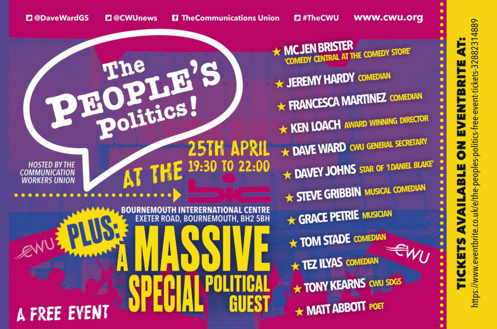 The People’s Politics event in Bournemouth on 25&nbsp;April