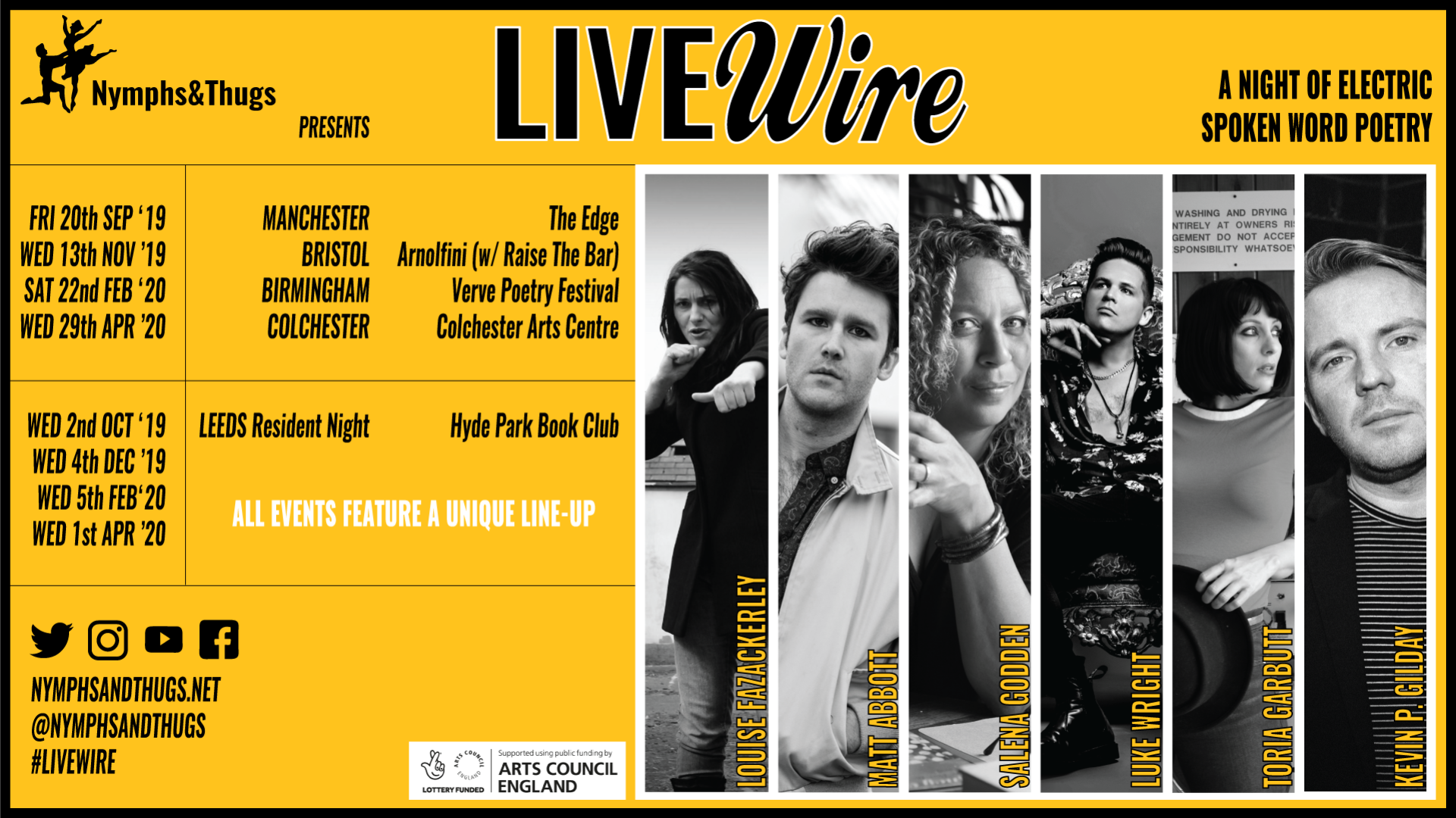 Matt Abbott Poet | Nymphs & Thugs 'LIVEwire' events