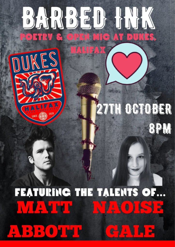 Matt Abbott Poet | Barbed Ink in Halifax - October 2023